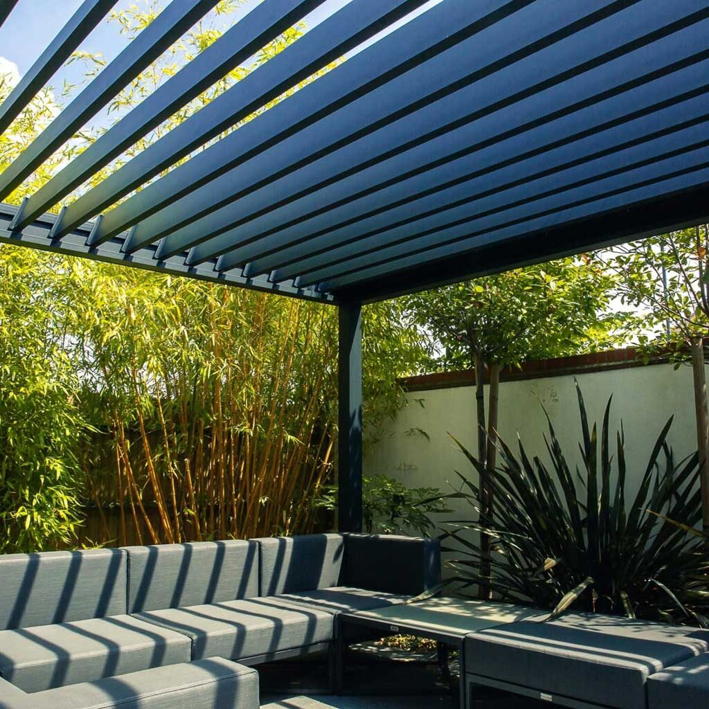 shade from aluminium louvred pergola