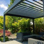 aluminium louvred pergola garden